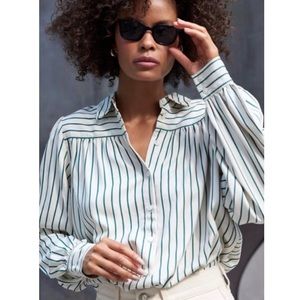 AYR Striped Silk Button Down Shirt
